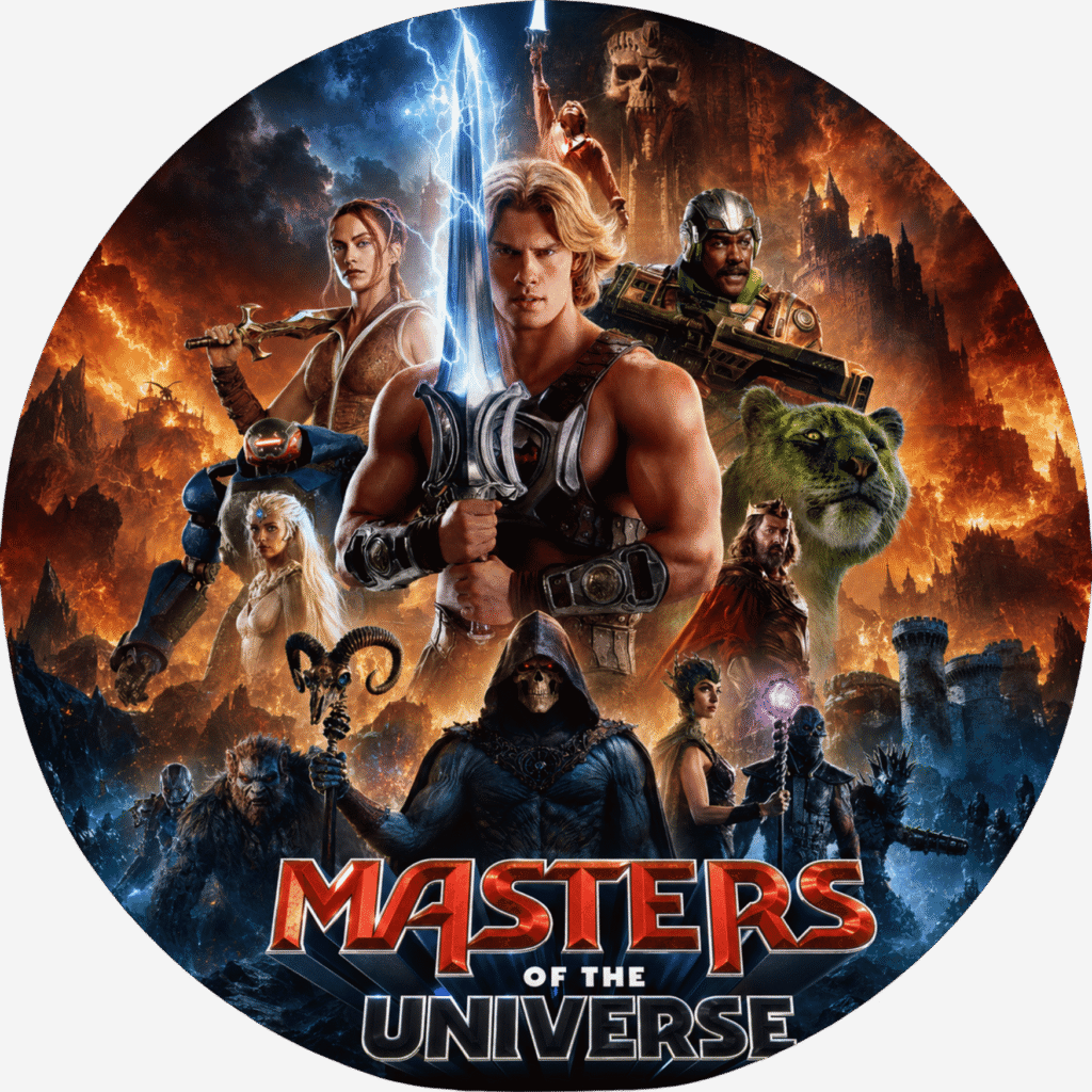 Promotional poster for Masters of the Universe at Worm Creek Opera House in Preston, Idaho. Presented by The Franklin County Theatre Arts Council, showing June 5th, 6th, 8th, 12th, 13th, & 15th with doors opening at 6:30pm.