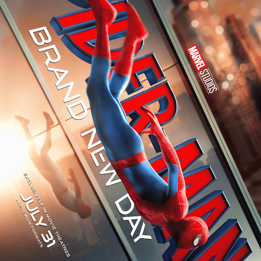 Promotional poster for Spider-Man: Brand New Day at Worm Creek Opera House in Preston, Idaho. Presented by The Franklin County Theatre Arts Council, with doors opening 30 minutes before show starts.