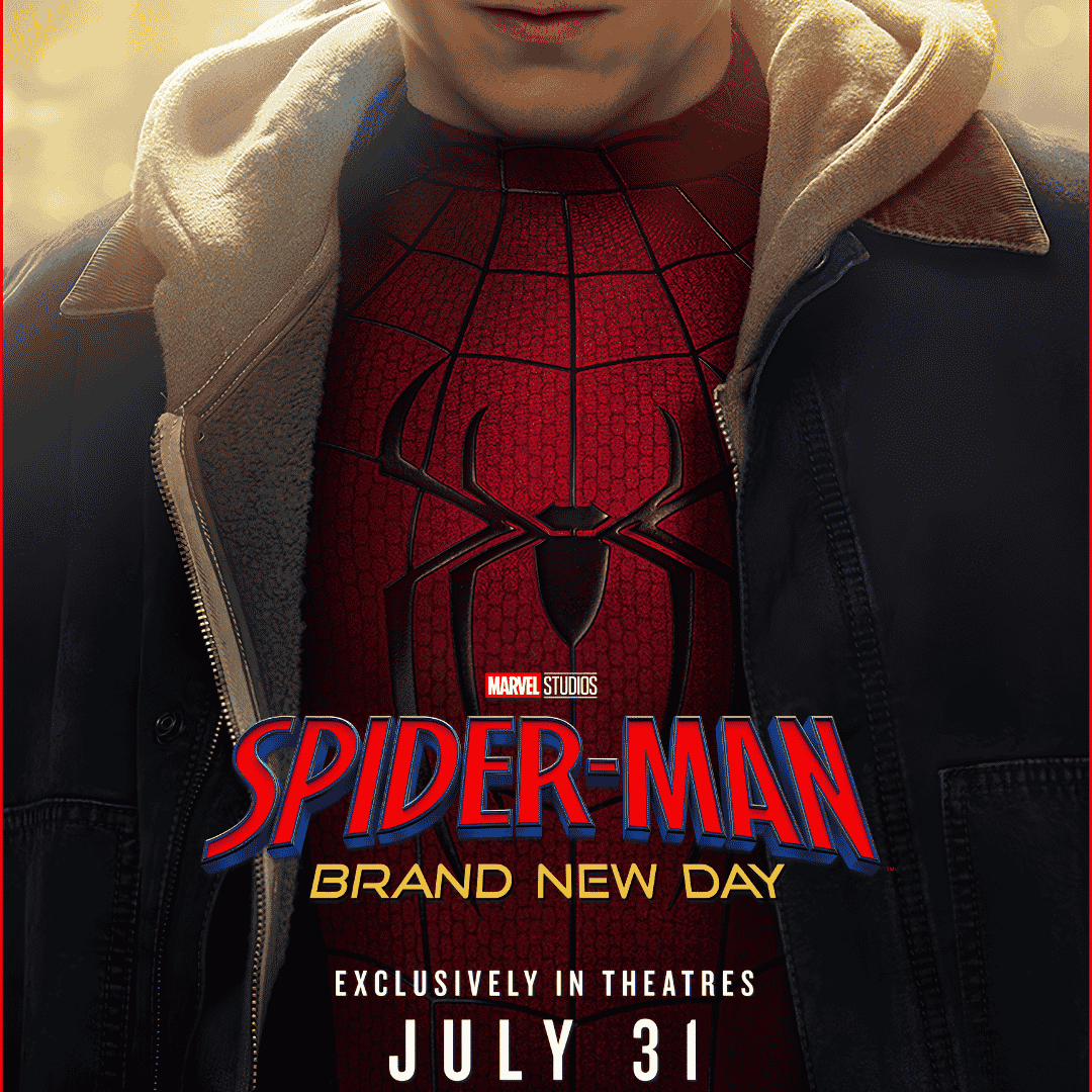 Promotional poster for Spider-Man: Brand New Day at Worm Creek Opera House in Preston, Idaho. Presented by The Franklin County Theatre Arts Council, with doors opening 30 minutes before show starts.